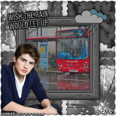 {♦Gregg Sulkin at the Bus Stop in the Rain♦} - Zdarma animovaný GIF