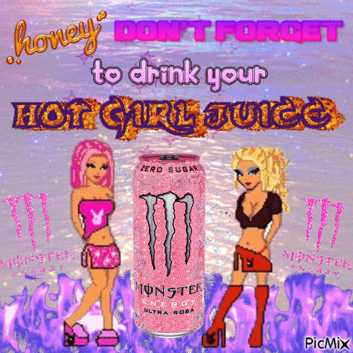don't forget to drink your hot girl juice - Бесплатный анимированный гифка