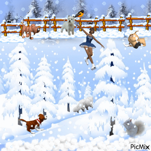 Зимние радости - GIF animado gratis