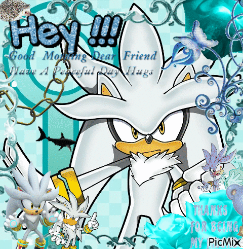 silver the hedgehog good morning - Free animated GIF