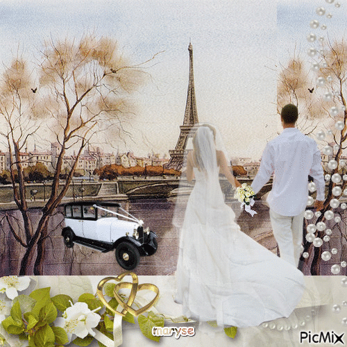 wedding in Paris - Δωρεάν κινούμενο GIF