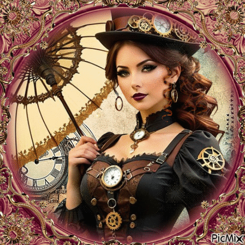 Retrato de una belleza steampunk - Besplatni animirani GIF