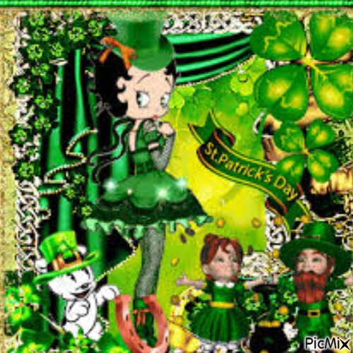 St. Patrick - Betty Boop - nemokama png