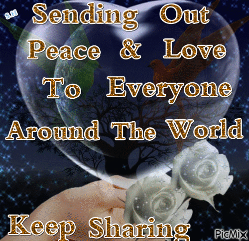 Sharing Love & Peace Around The World - GIF animado grátis