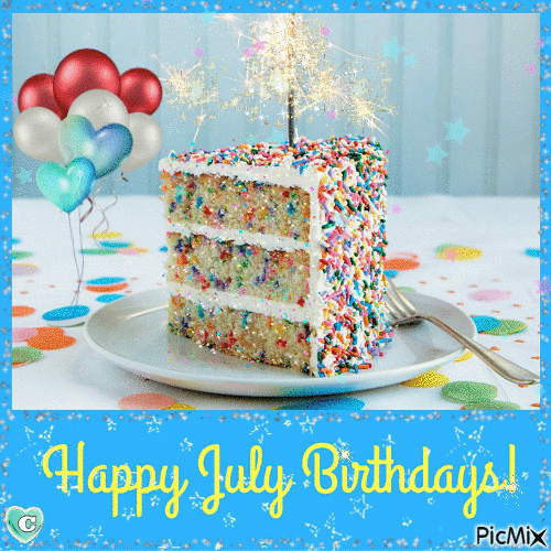 July Birthdays - Free animated GIF