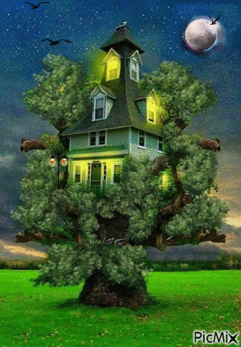 La casa del árbol. - Animovaný GIF zadarmo