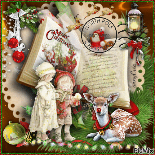 Christmas book vintage - Ingyenes animált GIF