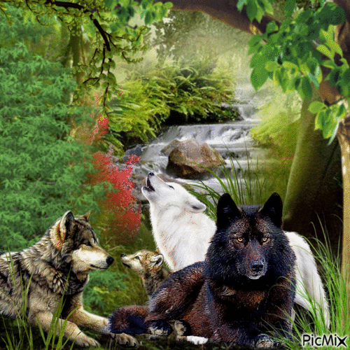 La cascade aux loups - Nemokamas animacinis gif