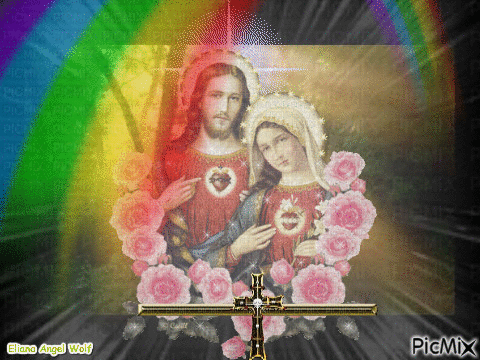 Jesus e Maria - GIF animado grátis