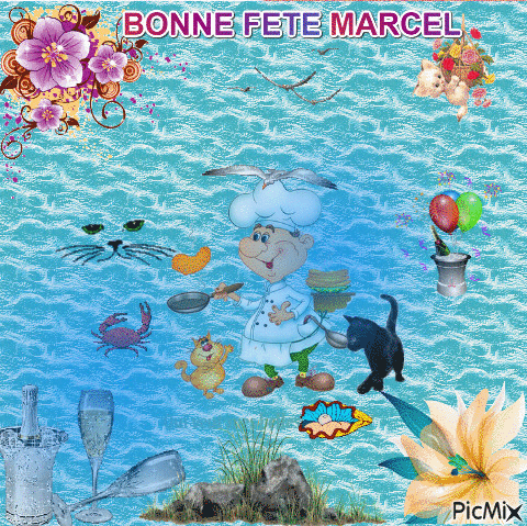 BONNE FETE MARCEL - Бесплатный анимированный гифка