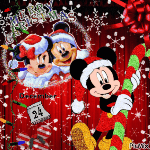 Joyeux Noël avec Mickey - Δωρεάν κινούμενο GIF