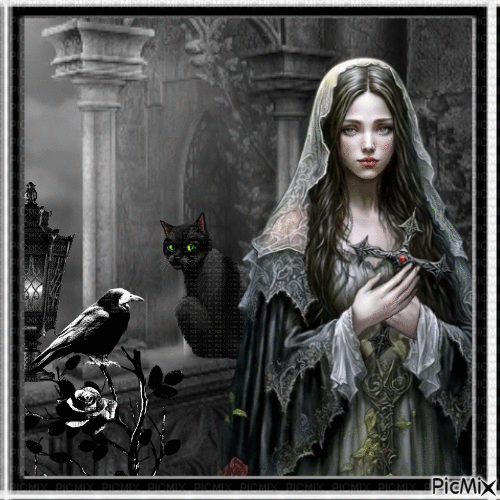 Gothic noir et blanc. - 免费动画 GIF