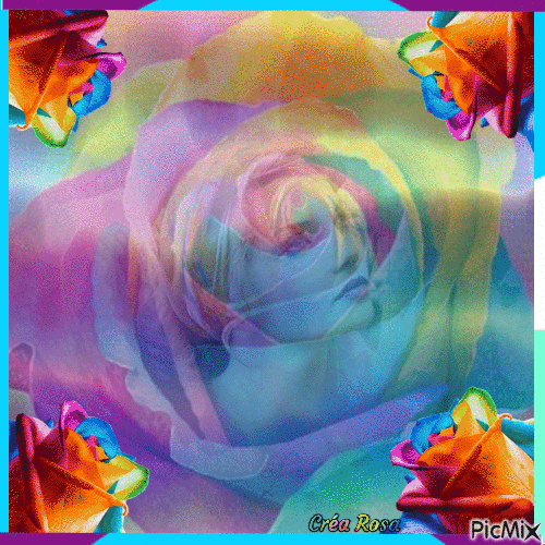 Concours  : Rose multicolore - Nemokamas animacinis gif