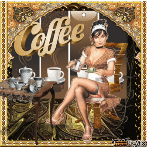coffee drinker - Безплатен анимиран GIF