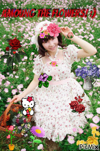 Country lolita and flowers :) - Free animated GIF