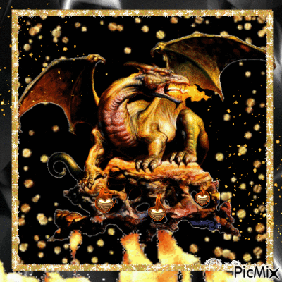 golden dragon - Gratis geanimeerde GIF