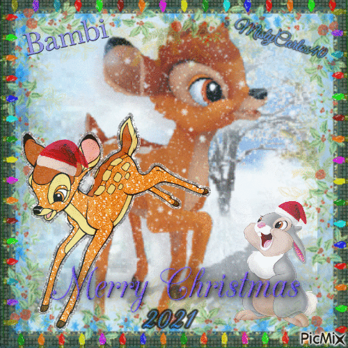 Merry Christmas Bambi 2021 - GIF เคลื่อนไหวฟรี
