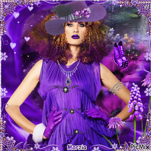 Astrid femme violet - Gratis animerad GIF