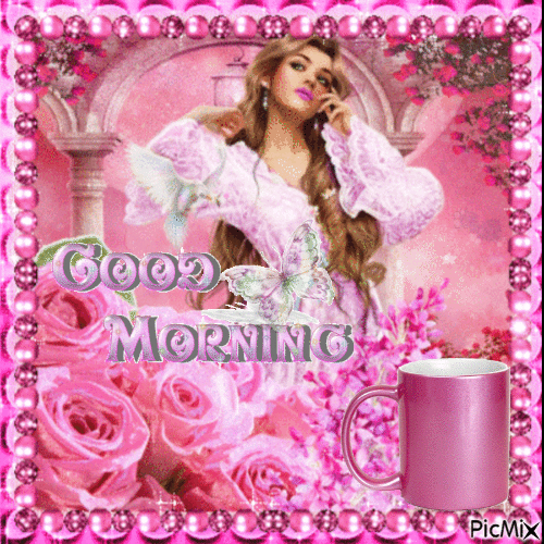 Pink Good Morning - Free animated GIF