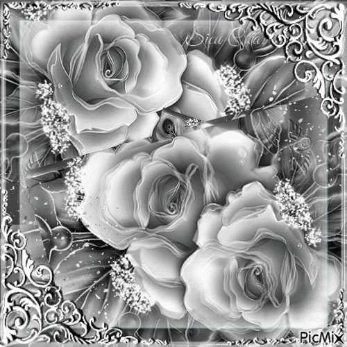 Roses d'argent - Free animated GIF