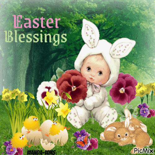 Cute-Easter-blessings - GIF animado grátis