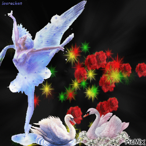Dancing swan Laurachan - Бесплатный анимированный гифка