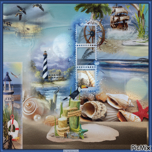 Collage am Meer - Free animated GIF