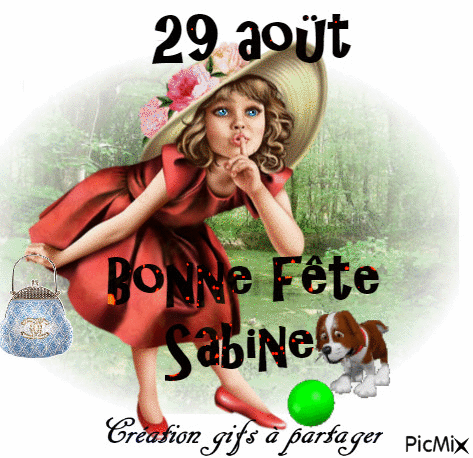 Bonne fête Sabine - Безплатен анимиран GIF