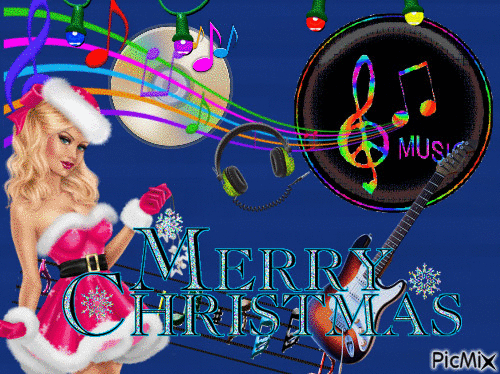 MUSIC and Christmas - Безплатен анимиран GIF