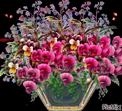 Centro floral - GIF animado grátis