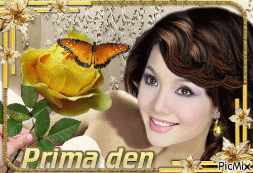 žena s motýlem - Darmowy animowany GIF