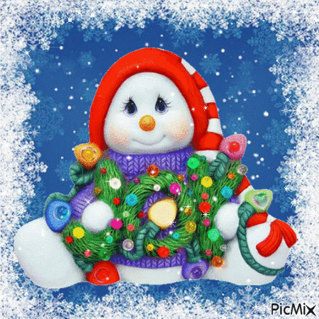 Snowman Joy - GIF animasi gratis