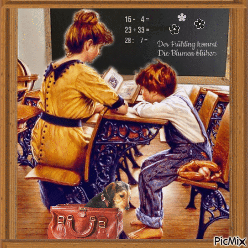 In der Schule - Vintage - Free animated GIF