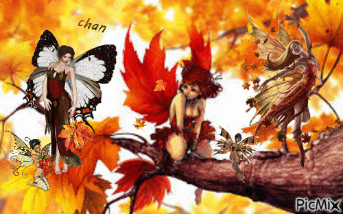 Autumnal fairies - GIF animé gratuit