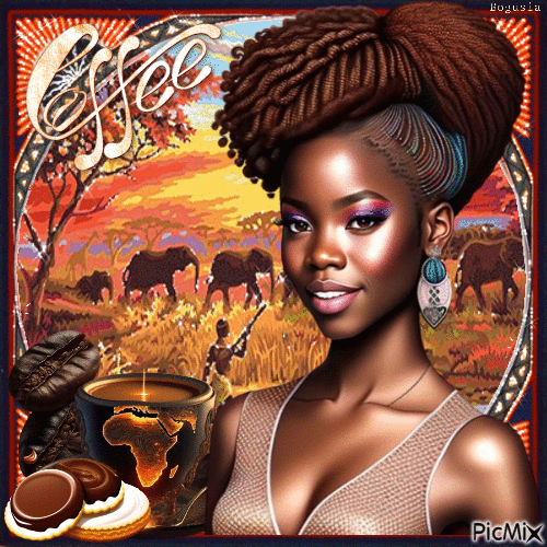 African Coffee In The Morning & Cookies - GIF animé gratuit