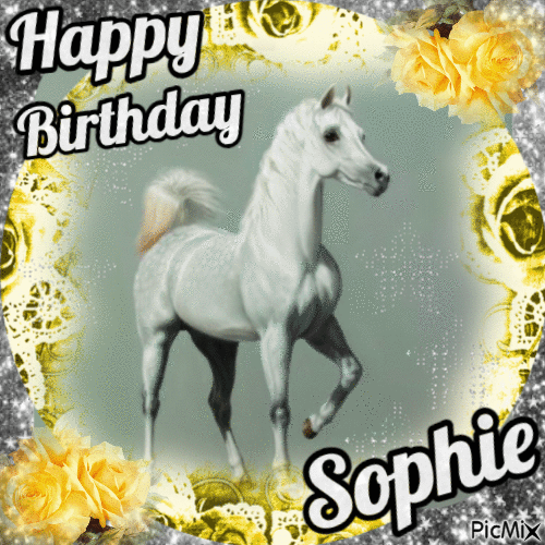Arabian Horse Birthday Greeting - GIF animé gratuit