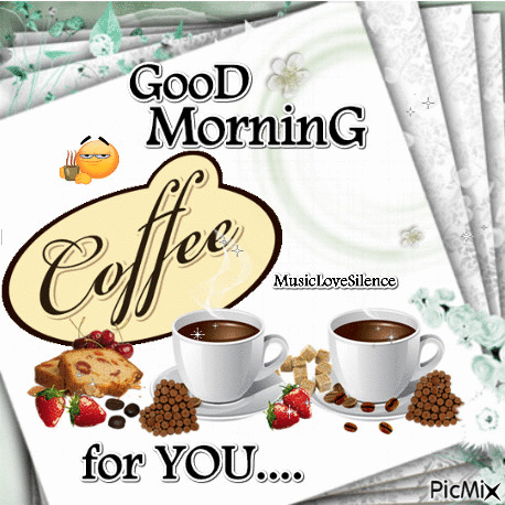 Image result for Good morning with coffee picmix