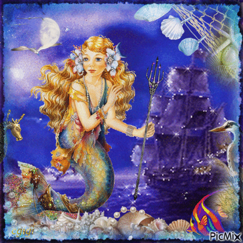 Sirène fantasy art - Nemokamas animacinis gif
