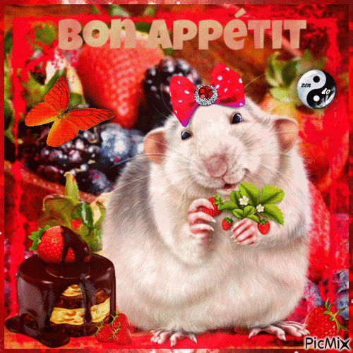 Souris: Bon Appétit - Gratis animerad GIF