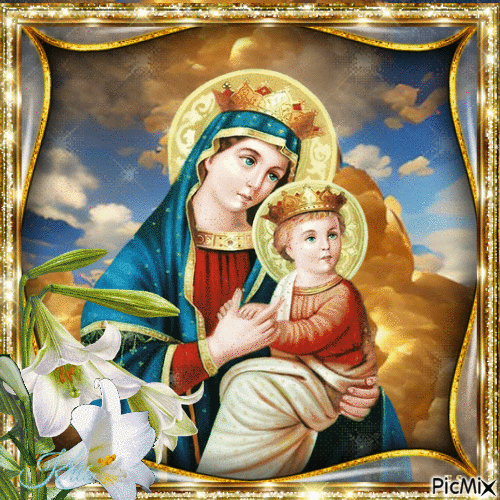 Vierge Marie et enfant🙏🙏 - Besplatni animirani GIF
