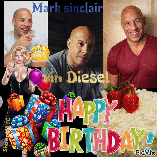 Happy birthday Vin Diesel - Free animated GIF