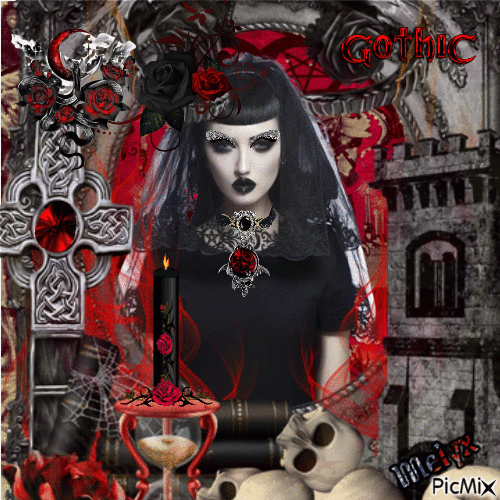Gothic back and red ⚫🔴⁜± - Free animated GIF