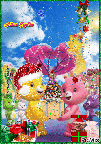 CARE-BEARS- THE FEAST OF THE GIFT`S BY ALINE SOPHIE - Free animated GIF