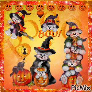 BOO ! Halloween des oursons - Animovaný GIF zadarmo