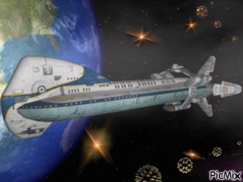 space bus  original backgrounds, painting,digital art by tonydanis - Free animated GIF