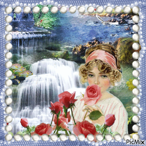 Dziewczyna z różą - Δωρεάν κινούμενο GIF