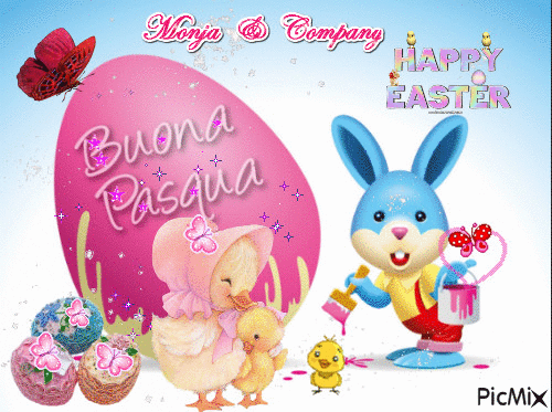 Happy Easter Buona Pasqua - Darmowy animowany GIF