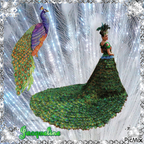 robe en plumes de paons - Ingyenes animált GIF