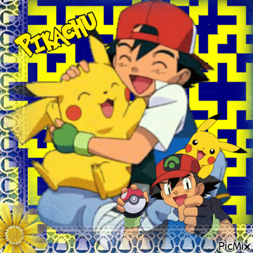 Ash & Pikachu...concours - Free animated GIF