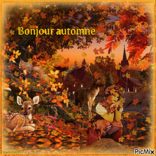 Bonjour automne - Bezmaksas animēts GIF